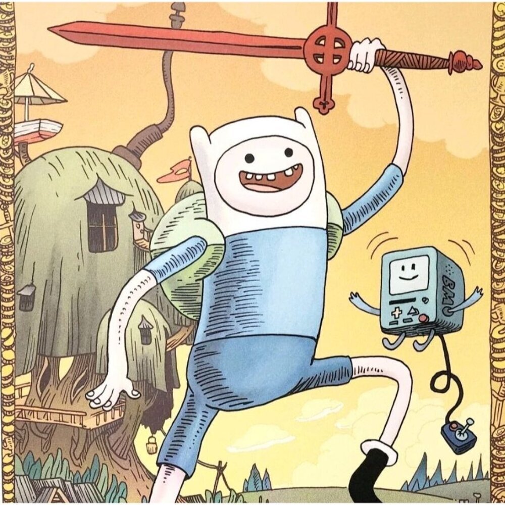 2014 Adventure Time Cartoon Poster Finn The Human Tony Millionaire 16x11" DWJJ8